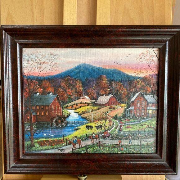 Mary Ann MA Vessey Folk Art Canvas Lithograph - Picture 2 of 11